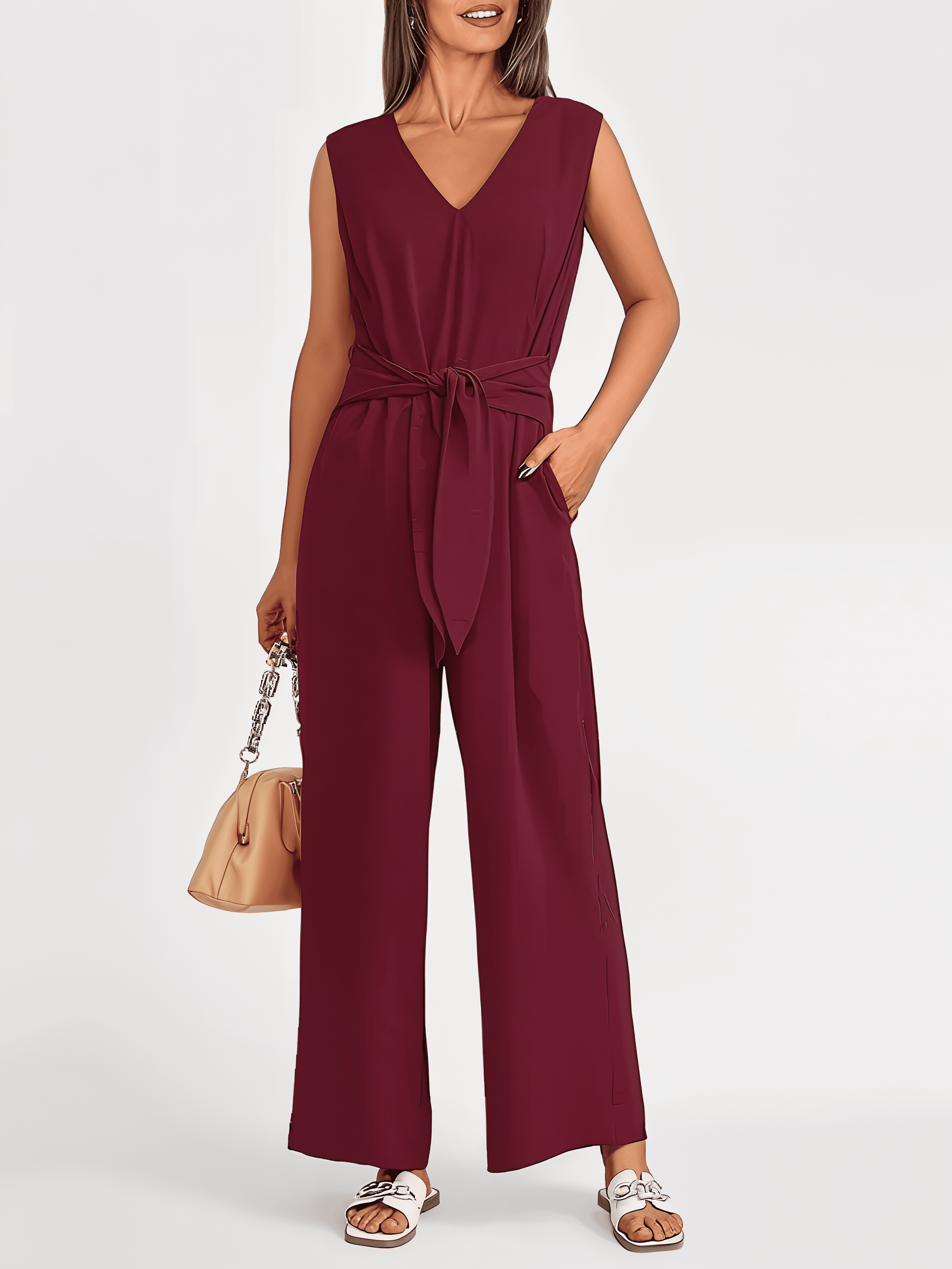 Charmaine | Light Waist-Tie Jumpsuit