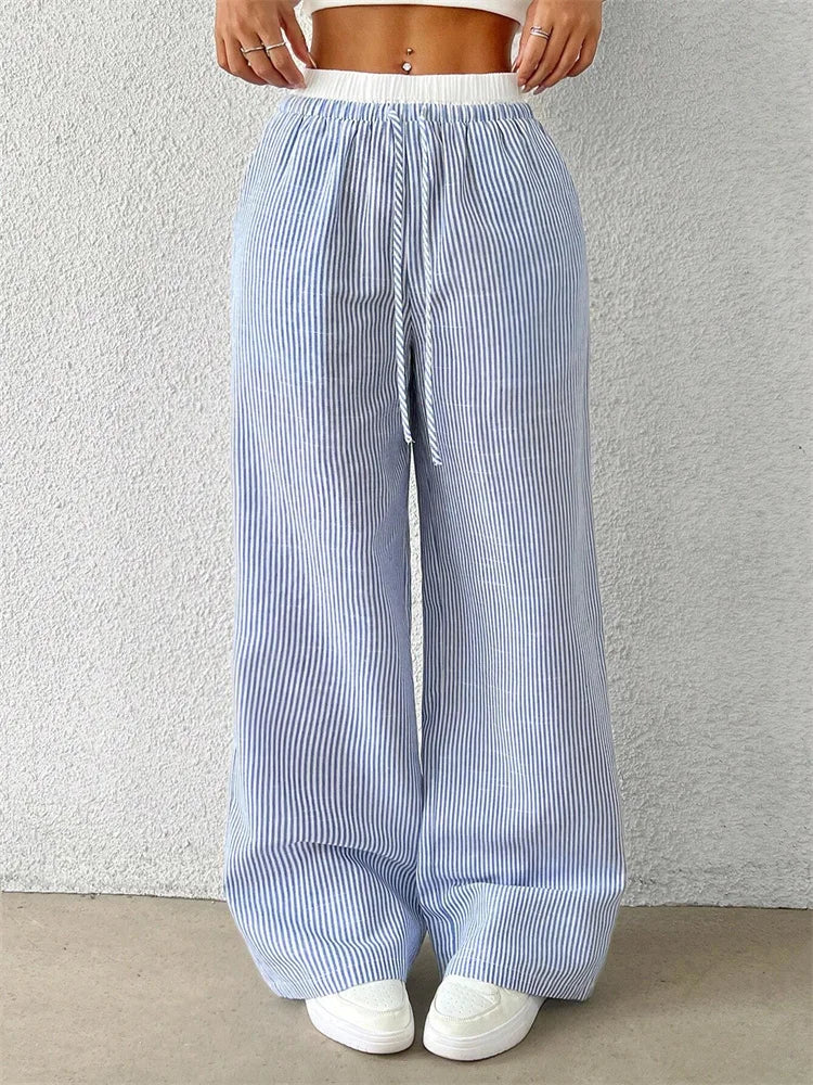 Maison Nala | Striped Wide Leg Pants