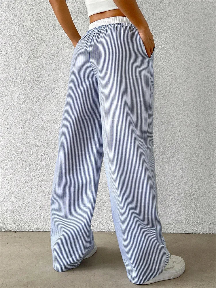 Maison Nala | Striped Wide Leg Pants