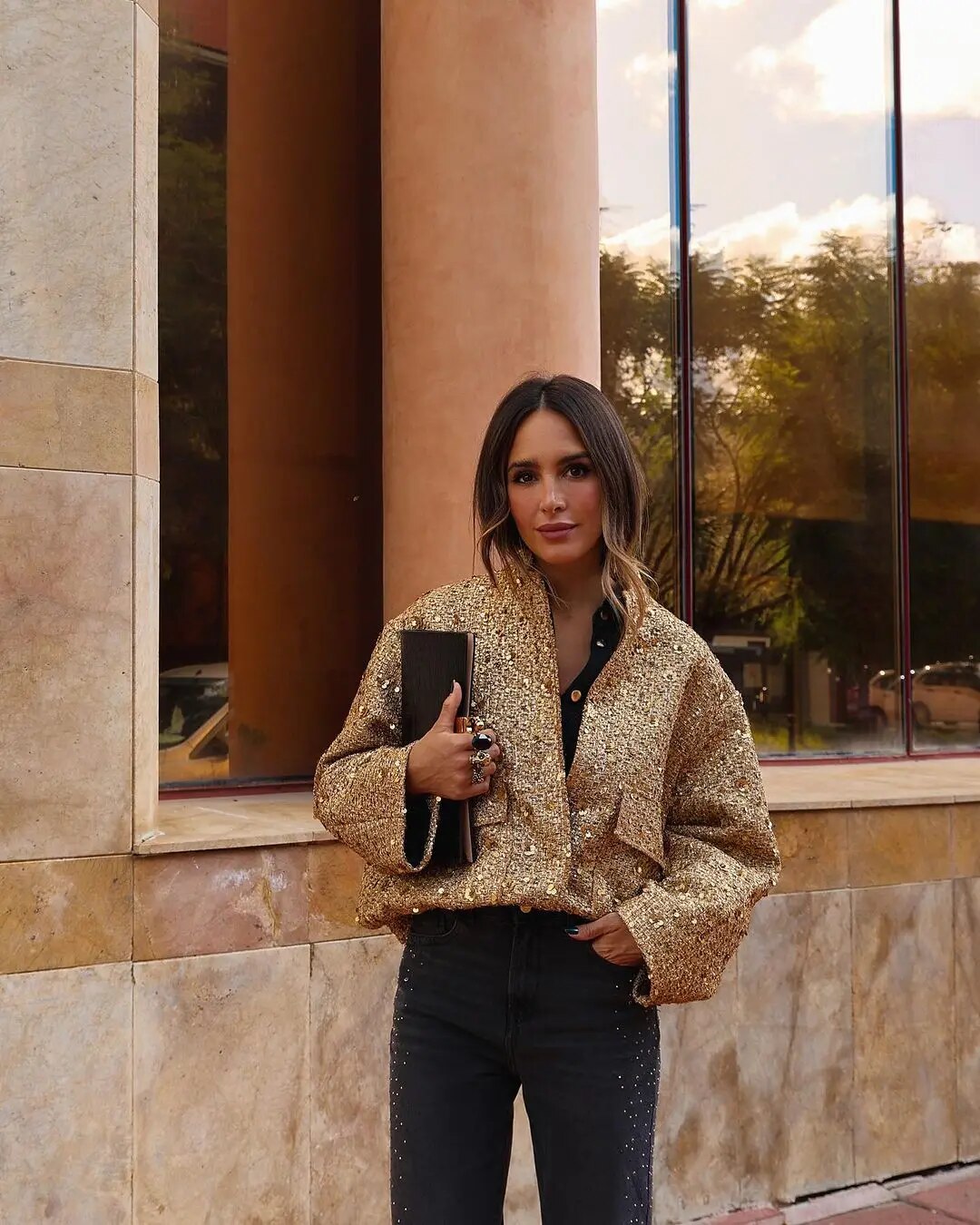 Maison Nala | Gold Sequin Jacket