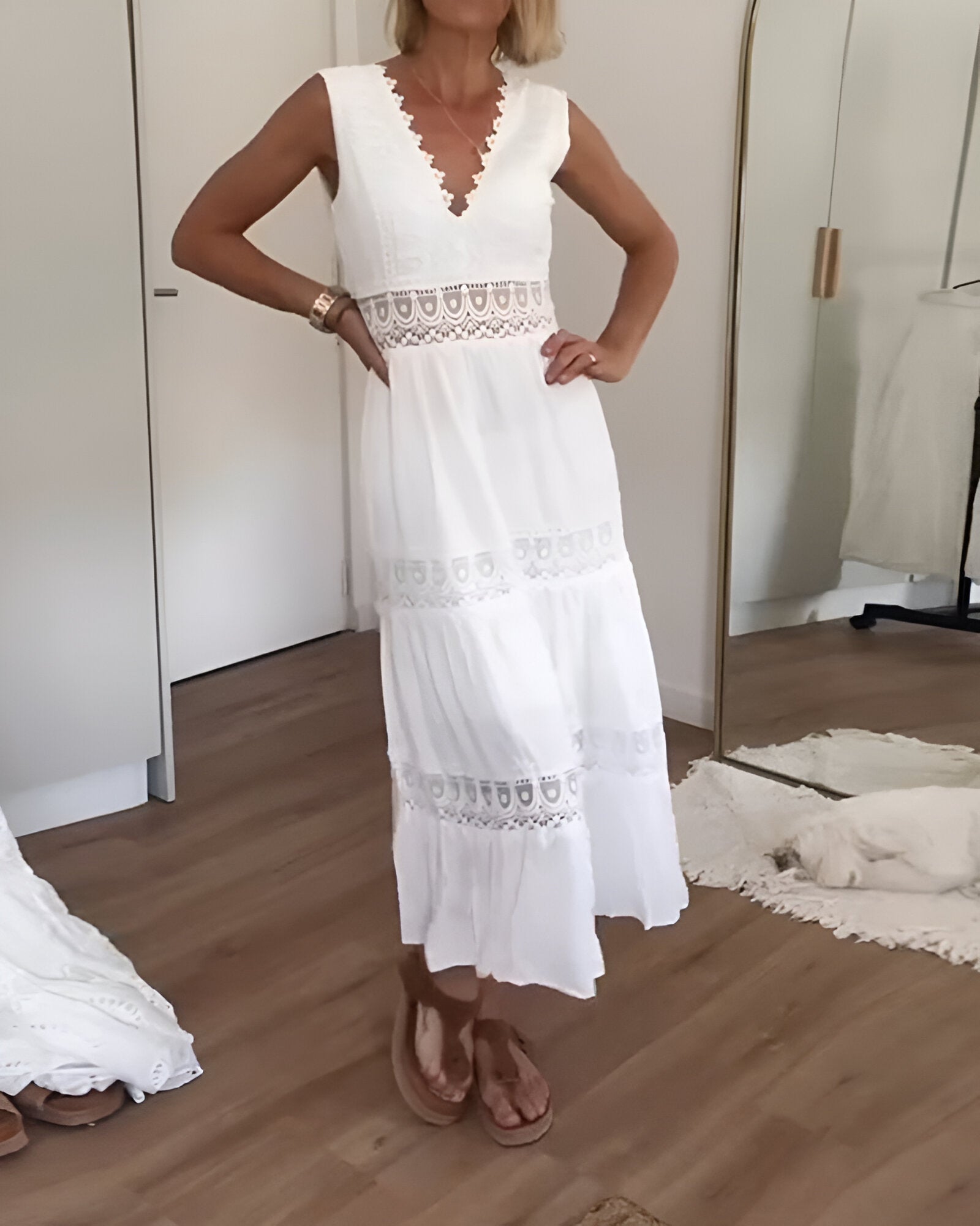 Elena | Lace Sleeveless Dress
