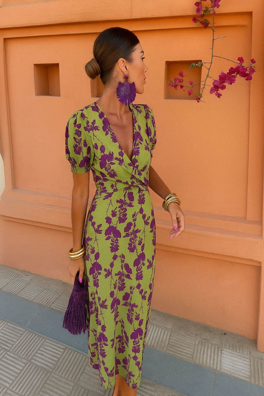 Danielle | Chic Floral Midi Dress for Women