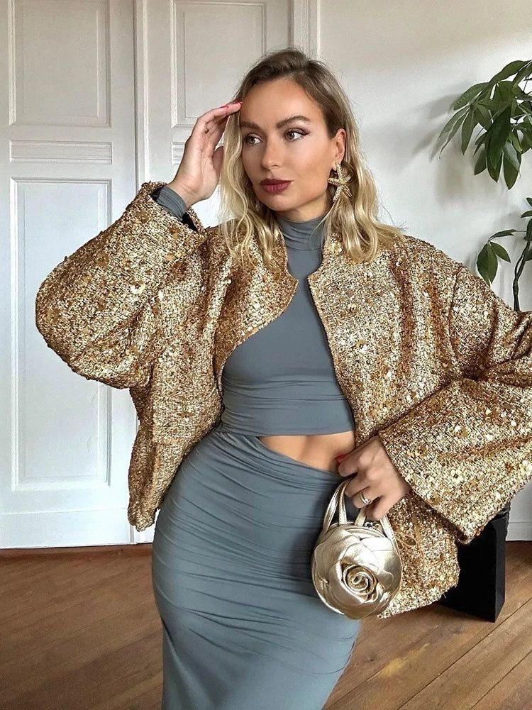 Maison Nala | Gold Sequin Jacket