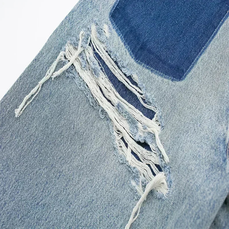 Maison Nala | Patchwork Destroyed Jeans