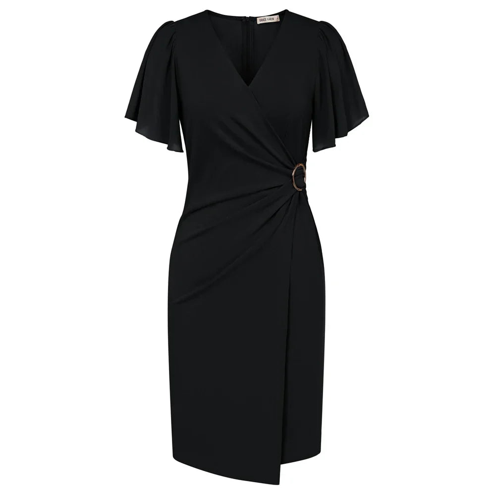 Sophie | Elegant Beige Wrap Dress