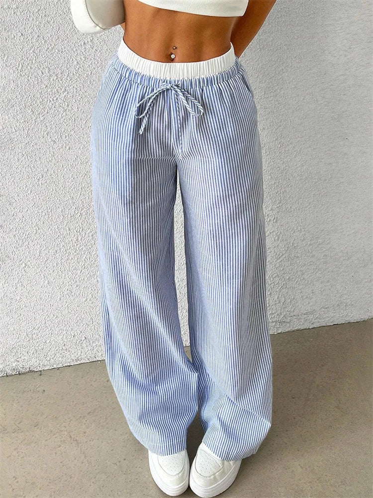 Maison Nala | Striped Wide Leg Pants