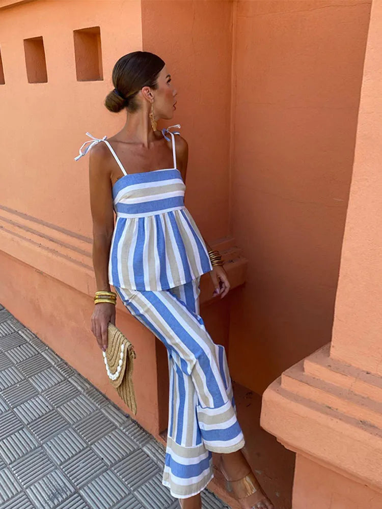 Hanne | Summer Printed Trousers Set