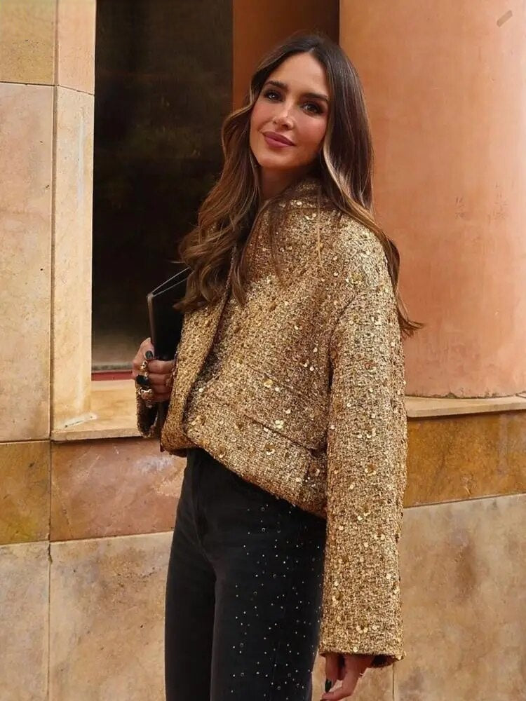 Maison Nala | Gold Sequin Jacket
