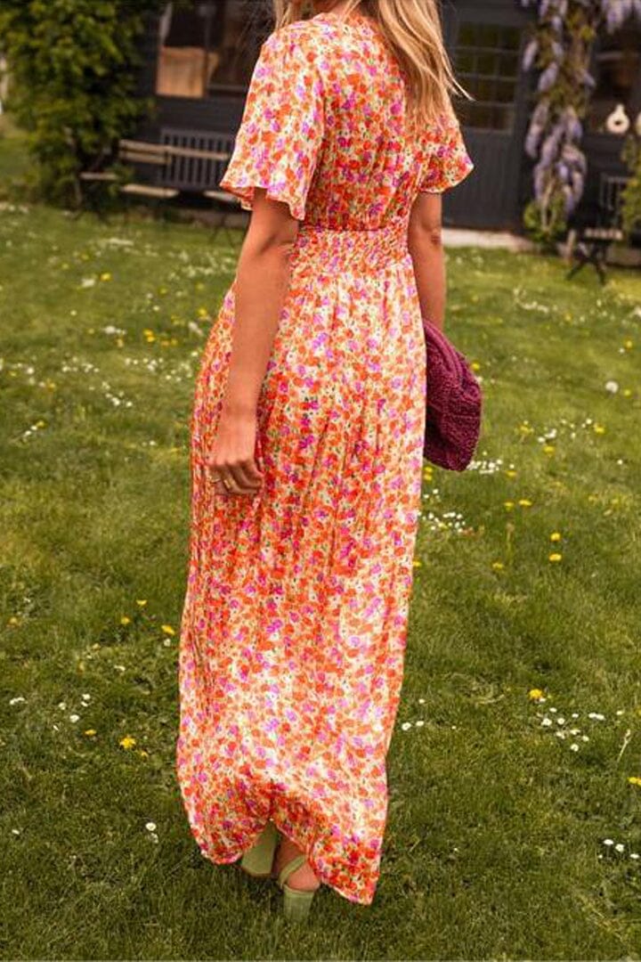 Sandra - Elegant Long V-neck Dress